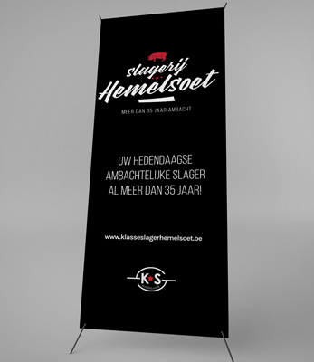 Roll-up banner Slagerij Hemelsoet